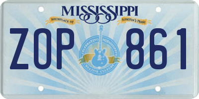 MS license plate ZOP861