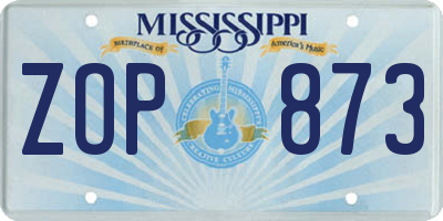 MS license plate ZOP873