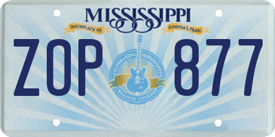 MS license plate ZOP877