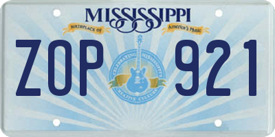 MS license plate ZOP921