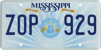 MS license plate ZOP929