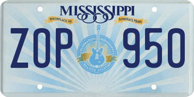 MS license plate ZOP950