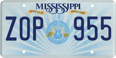 MS license plate ZOP955