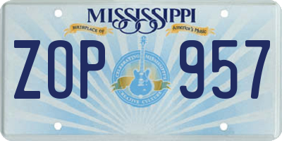 MS license plate ZOP957