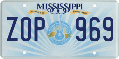 MS license plate ZOP969