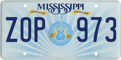 MS license plate ZOP973
