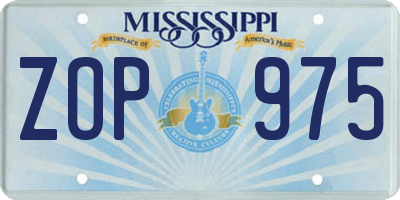 MS license plate ZOP975