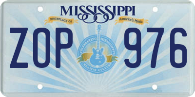 MS license plate ZOP976