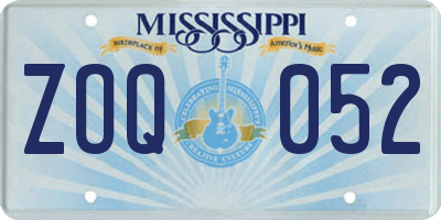 MS license plate ZOQ052