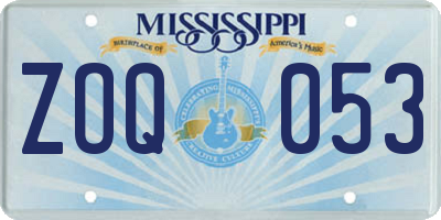 MS license plate ZOQ053