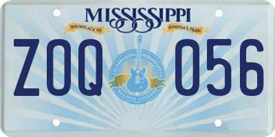 MS license plate ZOQ056