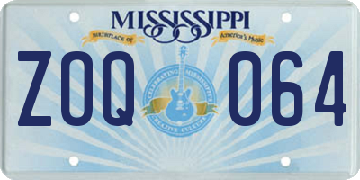 MS license plate ZOQ064