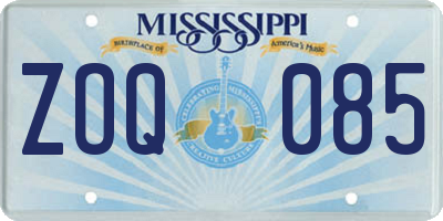 MS license plate ZOQ085