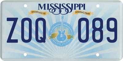 MS license plate ZOQ089