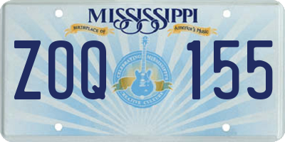 MS license plate ZOQ155