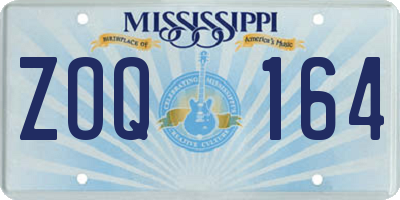 MS license plate ZOQ164
