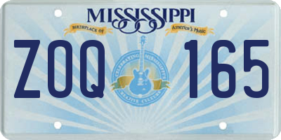 MS license plate ZOQ165