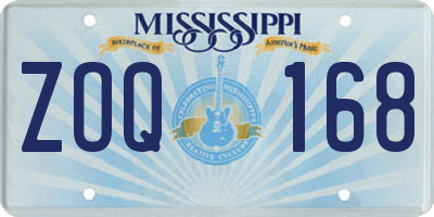 MS license plate ZOQ168