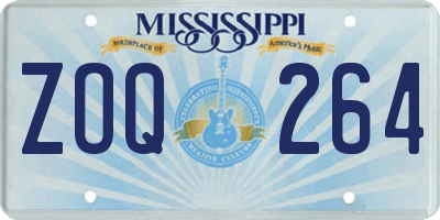 MS license plate ZOQ264