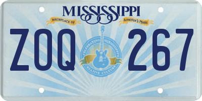 MS license plate ZOQ267