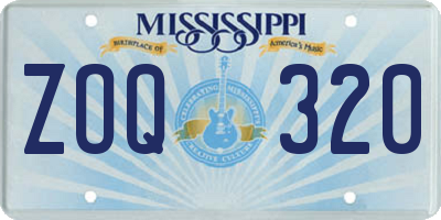 MS license plate ZOQ320