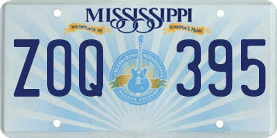 MS license plate ZOQ395