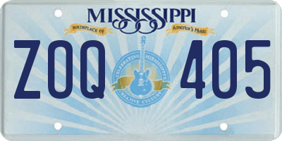 MS license plate ZOQ405