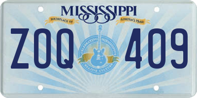 MS license plate ZOQ409