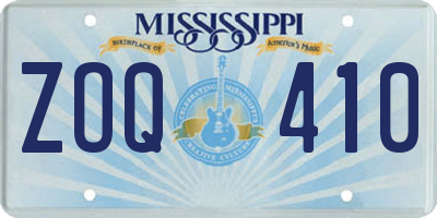 MS license plate ZOQ410