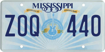 MS license plate ZOQ440