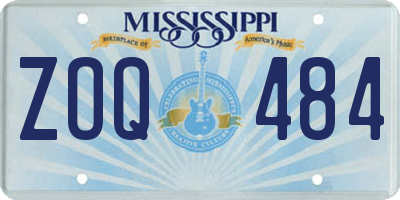 MS license plate ZOQ484