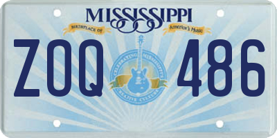 MS license plate ZOQ486