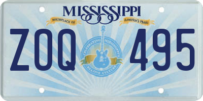 MS license plate ZOQ495