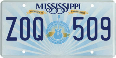 MS license plate ZOQ509