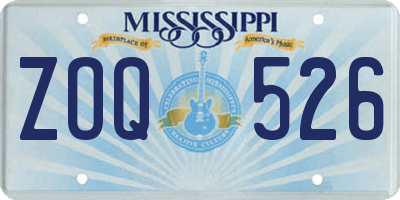 MS license plate ZOQ526