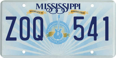 MS license plate ZOQ541