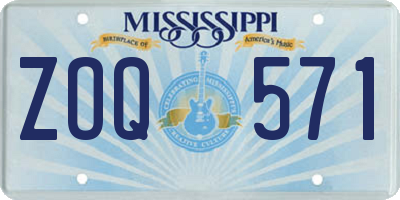 MS license plate ZOQ571