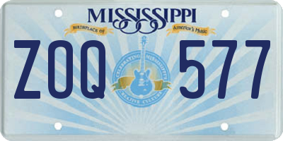 MS license plate ZOQ577