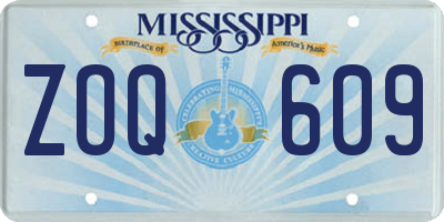 MS license plate ZOQ609