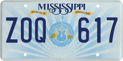 MS license plate ZOQ617