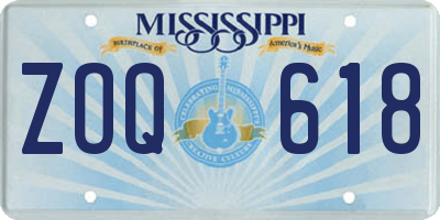 MS license plate ZOQ618