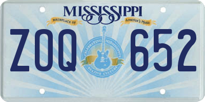 MS license plate ZOQ652