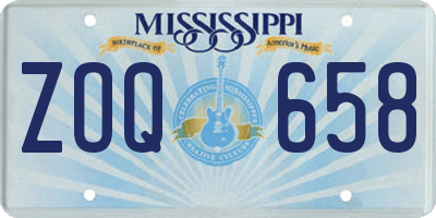 MS license plate ZOQ658