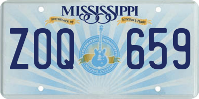 MS license plate ZOQ659