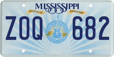 MS license plate ZOQ682