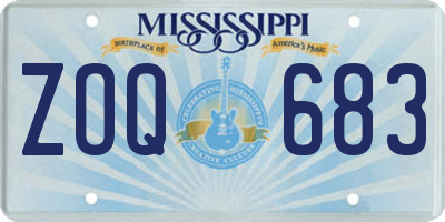 MS license plate ZOQ683