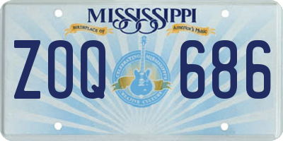 MS license plate ZOQ686