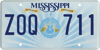 MS license plate ZOQ711