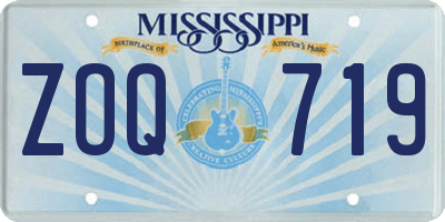 MS license plate ZOQ719