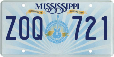 MS license plate ZOQ721